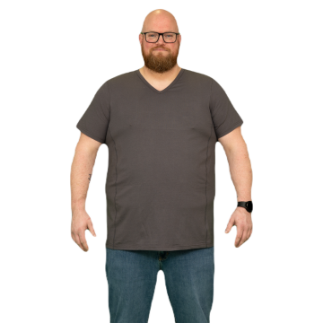 Alca Easy-Going 1-Pck Men T-Shirt V-Neck Dark Grey 3XL