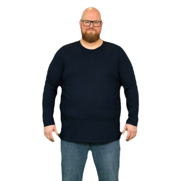 Alca Easy-Going 1-Pck Men Shirt Long Sleeve O-Neck Navy 3XL