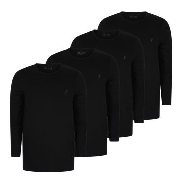 Alca Easy-Going 4-Pck Men Shirt Long Sleeve O-Neck Black 7XL