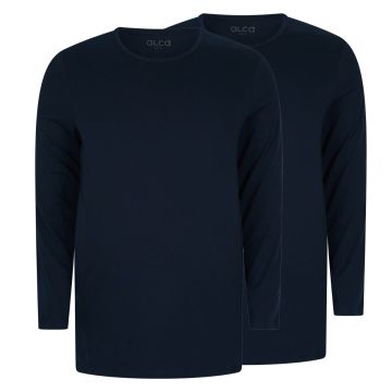 Alca Easy-Going 2-Pck Men Shirt Long Sleeve O-Neck Navy 4XL