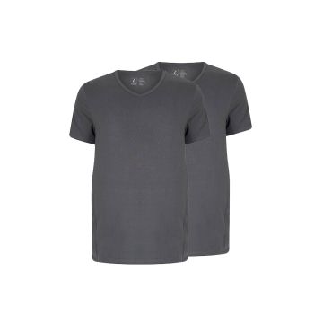 Alca Easy-Going 2-Pck Men T-Shirt V-Neck Dark Grey 2XL