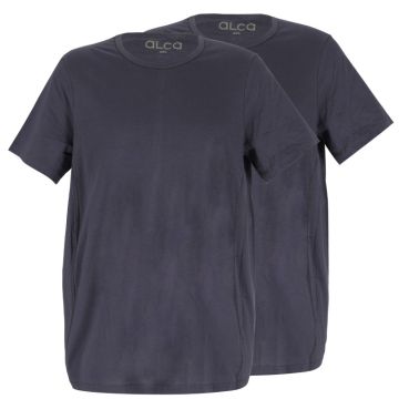 Alca Authentic 2-Pck Men T-shirt O-Neck Dark Grey 8XL