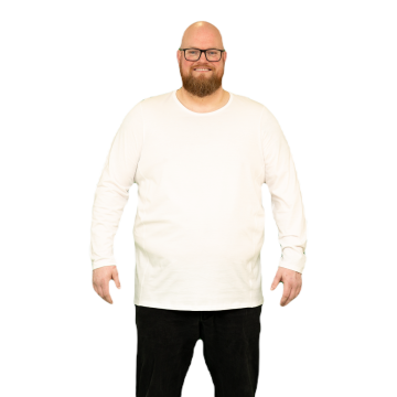 Alca 1-Pck Authentic Heren Shirt LS O-Neck White 8XL