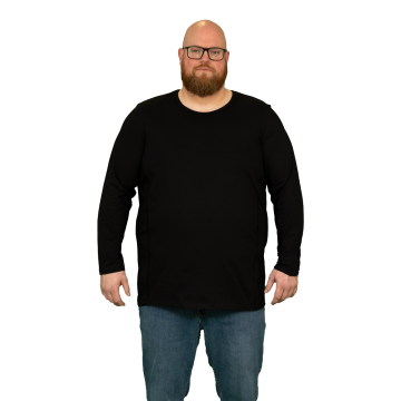 Alca 1-Pck Authentic Men Shirt Long Sleeve O-Neck Black 3XL